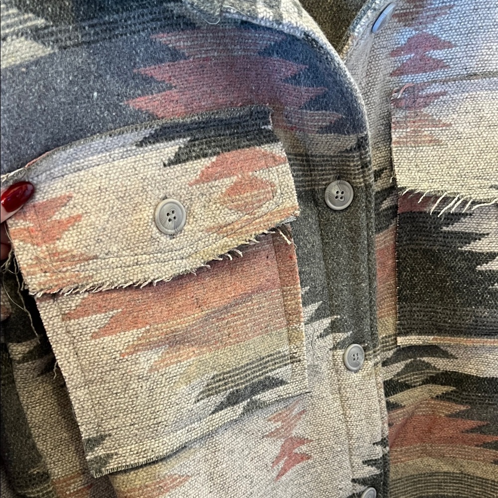 Women's Aztec Pattern Jean Jacket - image 3